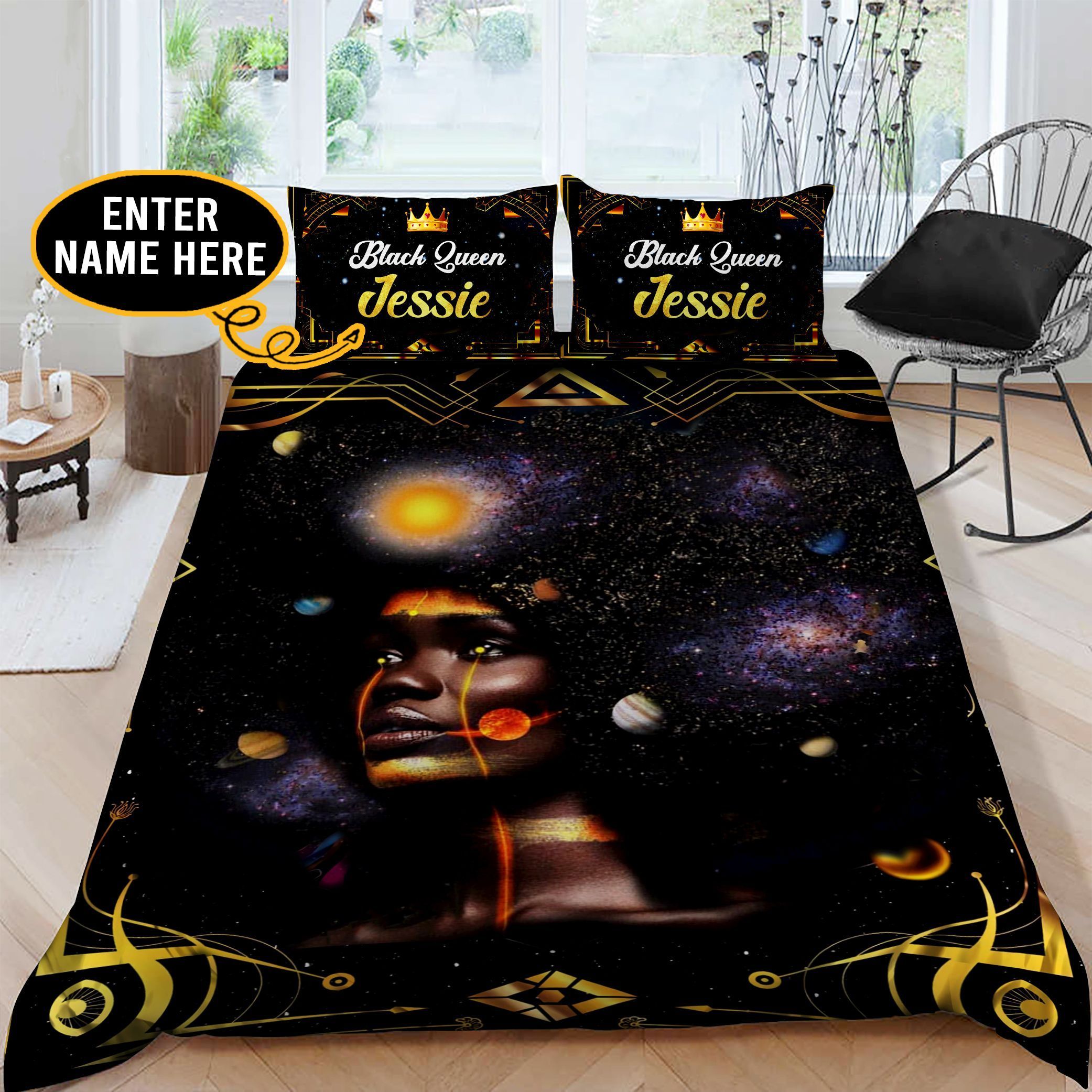 Black Queen Personalized Bedding Set