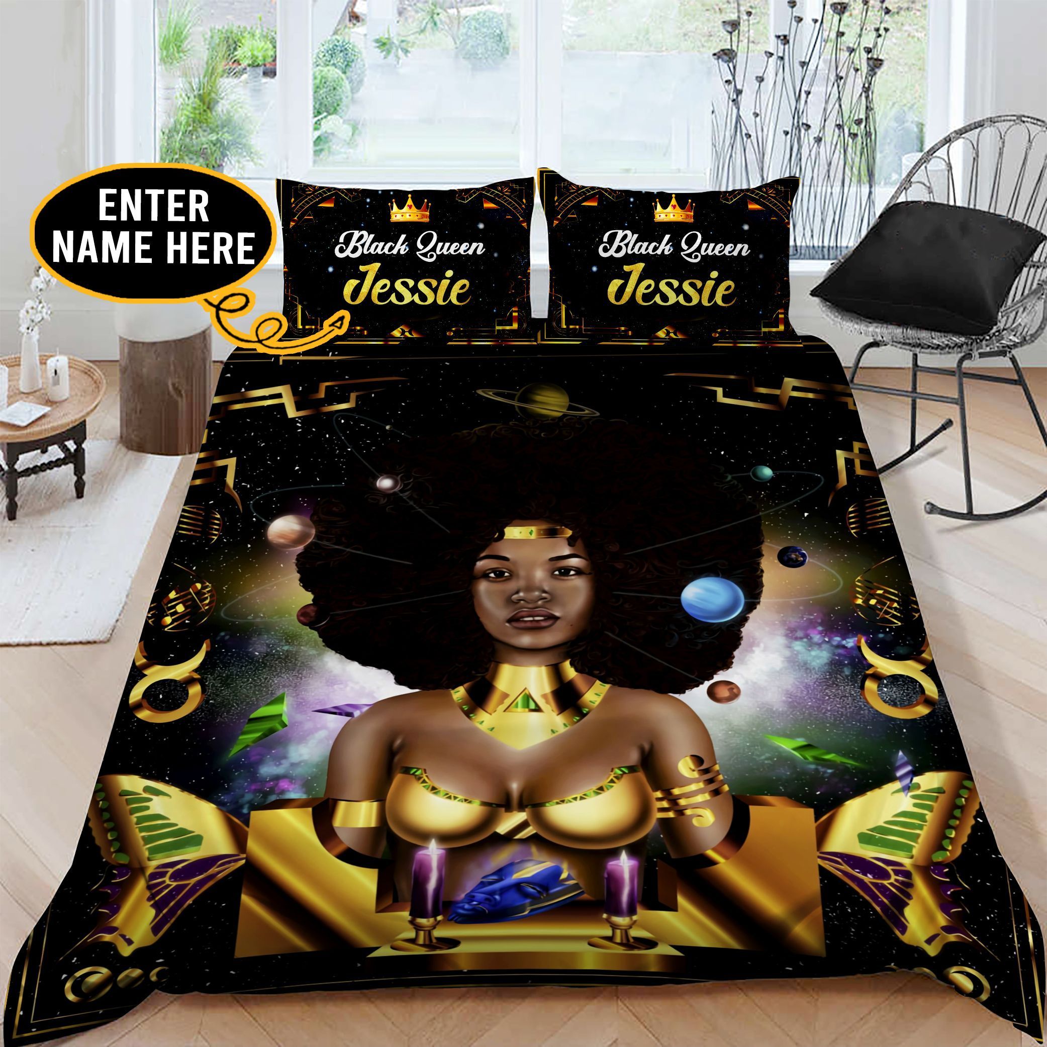 Black Queen Personalized Bedding Set