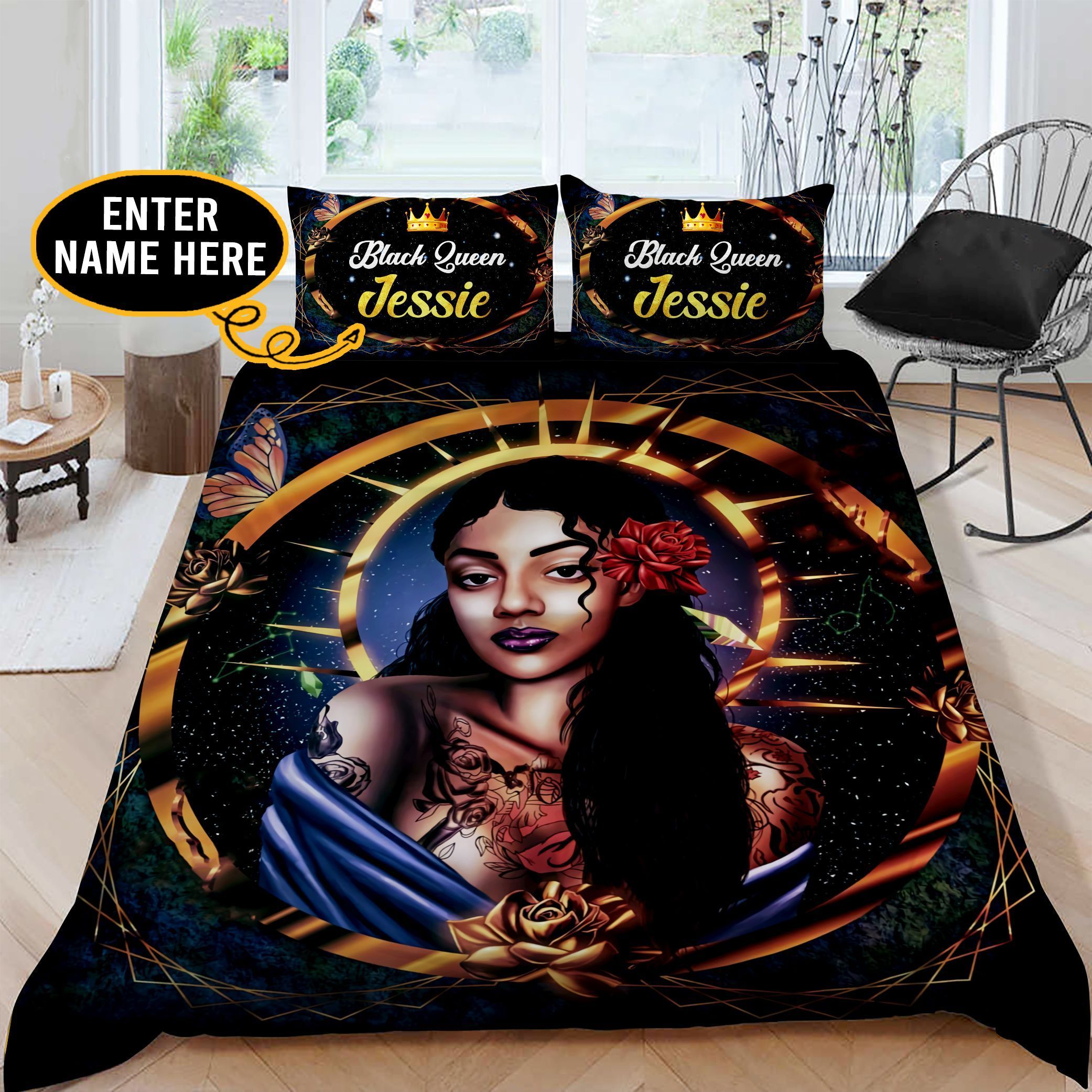 Black Queen Personalized Bedding Set