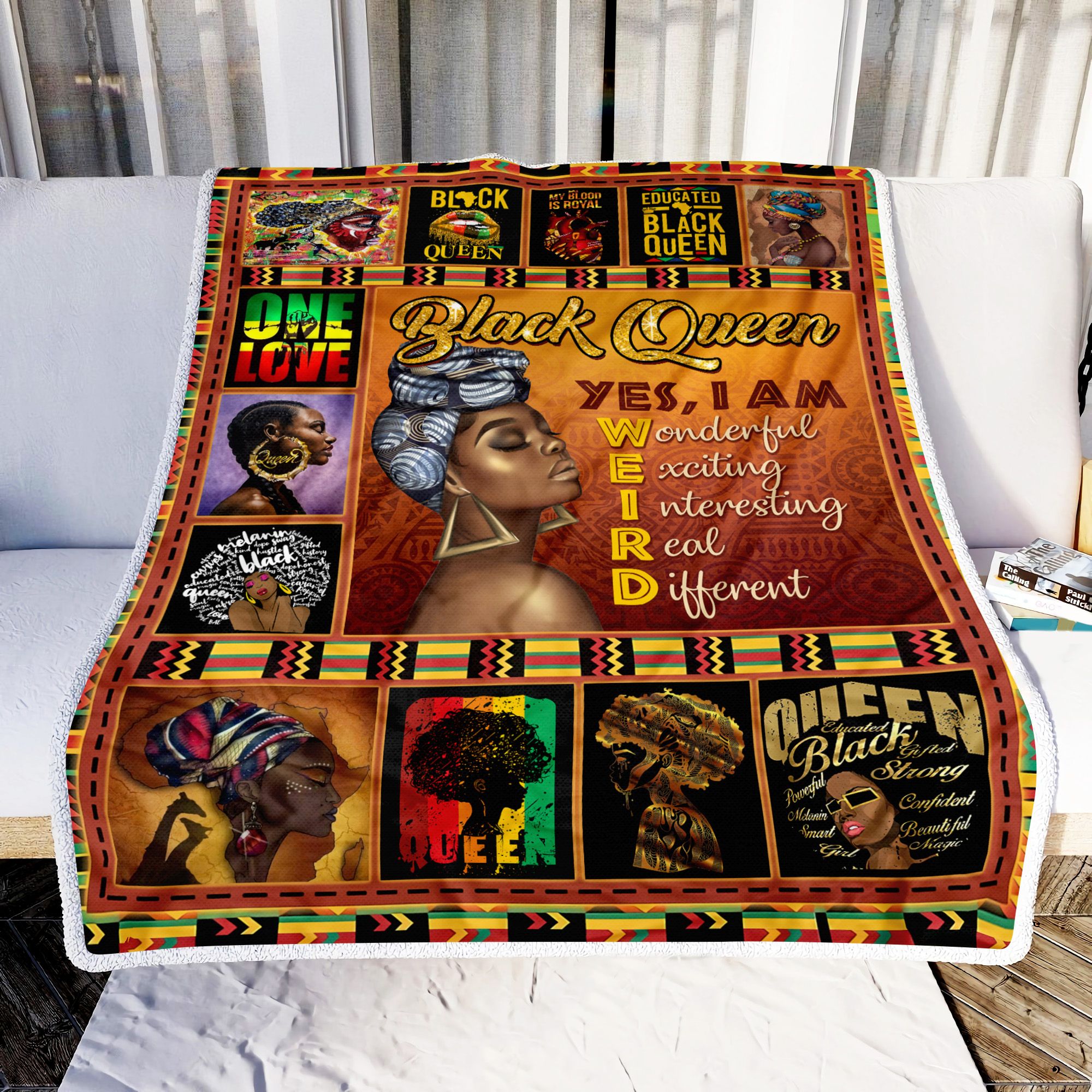 Black Queen Yes I Am Weird Fleece Blanket