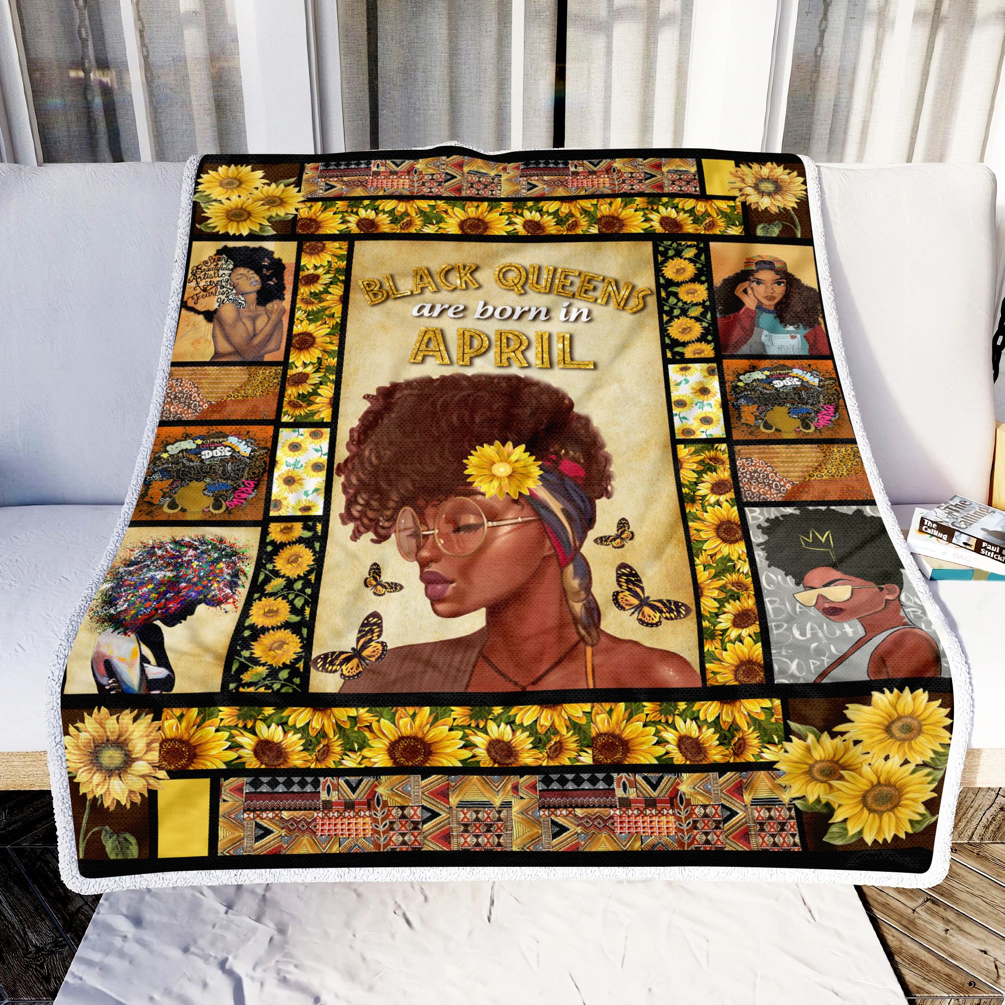 Black Queens Are Born In April Fleece Blanket