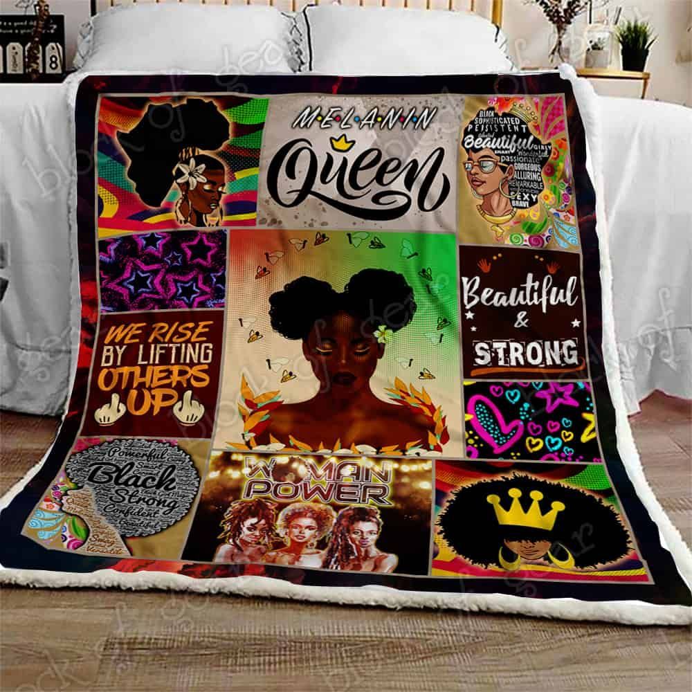 Black Queens Strong & Beautiful Fleece Blanket