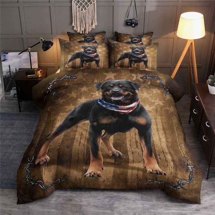 Black Rottweiler Bedding Set