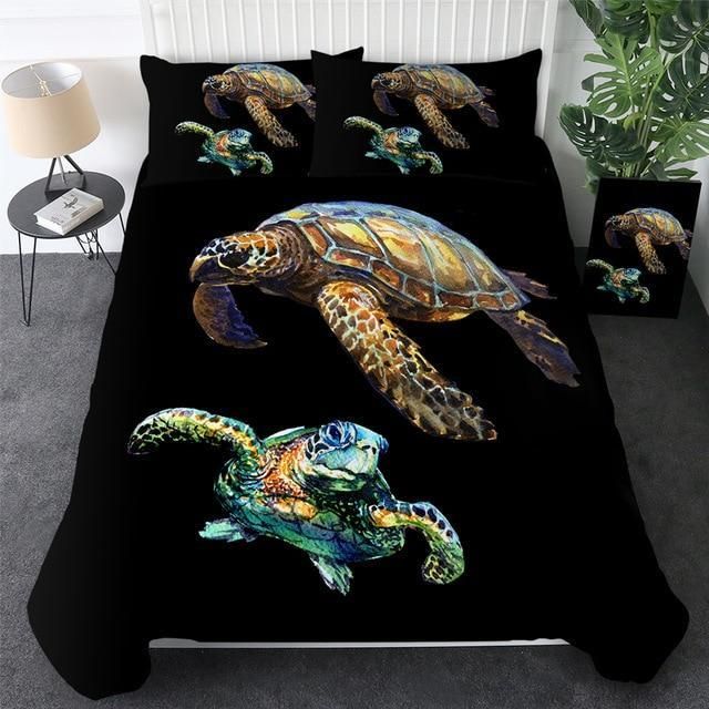Black Sea Turtles Bedding Set
