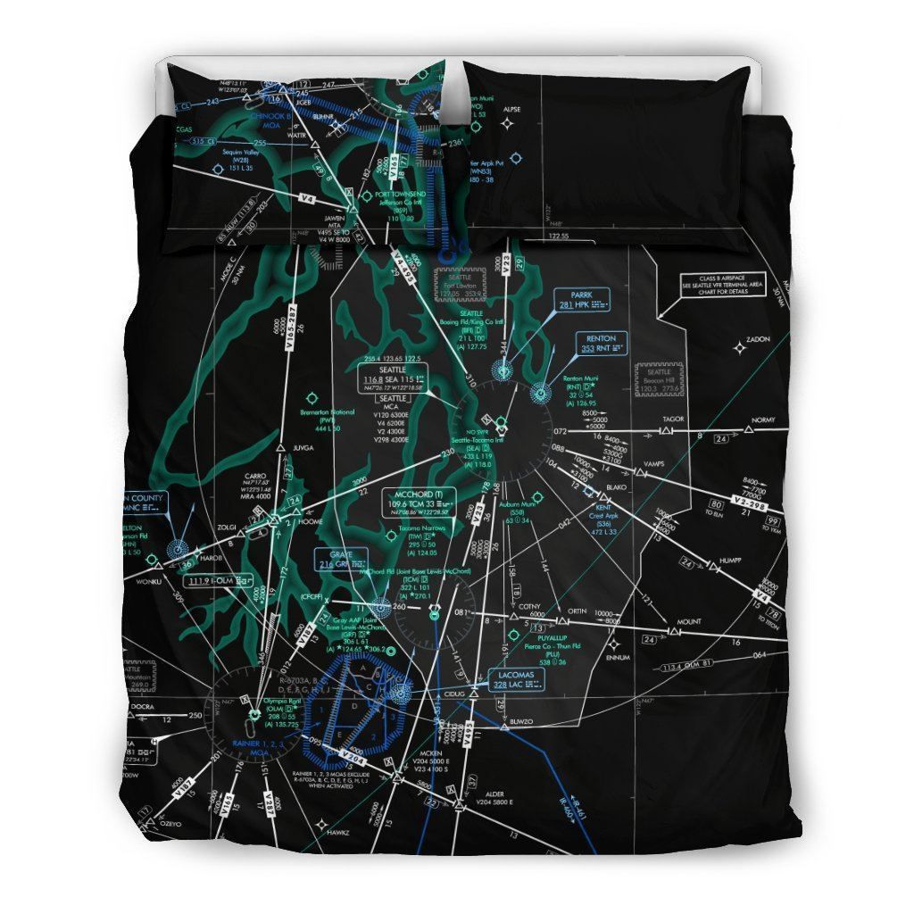Black Seattle Low Altitude Bedding Set