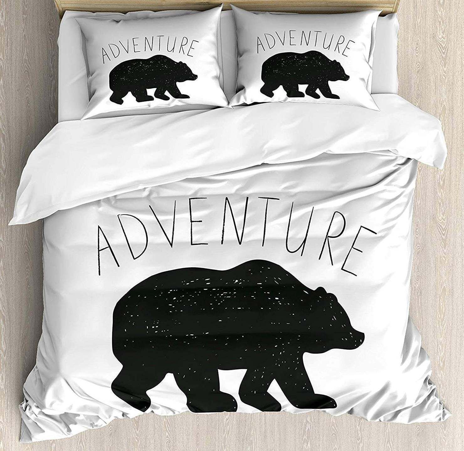 Black Silhouette Bear Bedding Set