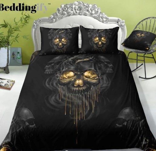 Black Skull Bedding Set