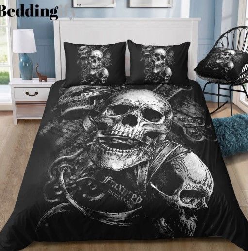 Black Skull Bedding Set