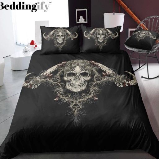 Black Skull Bedding Set
