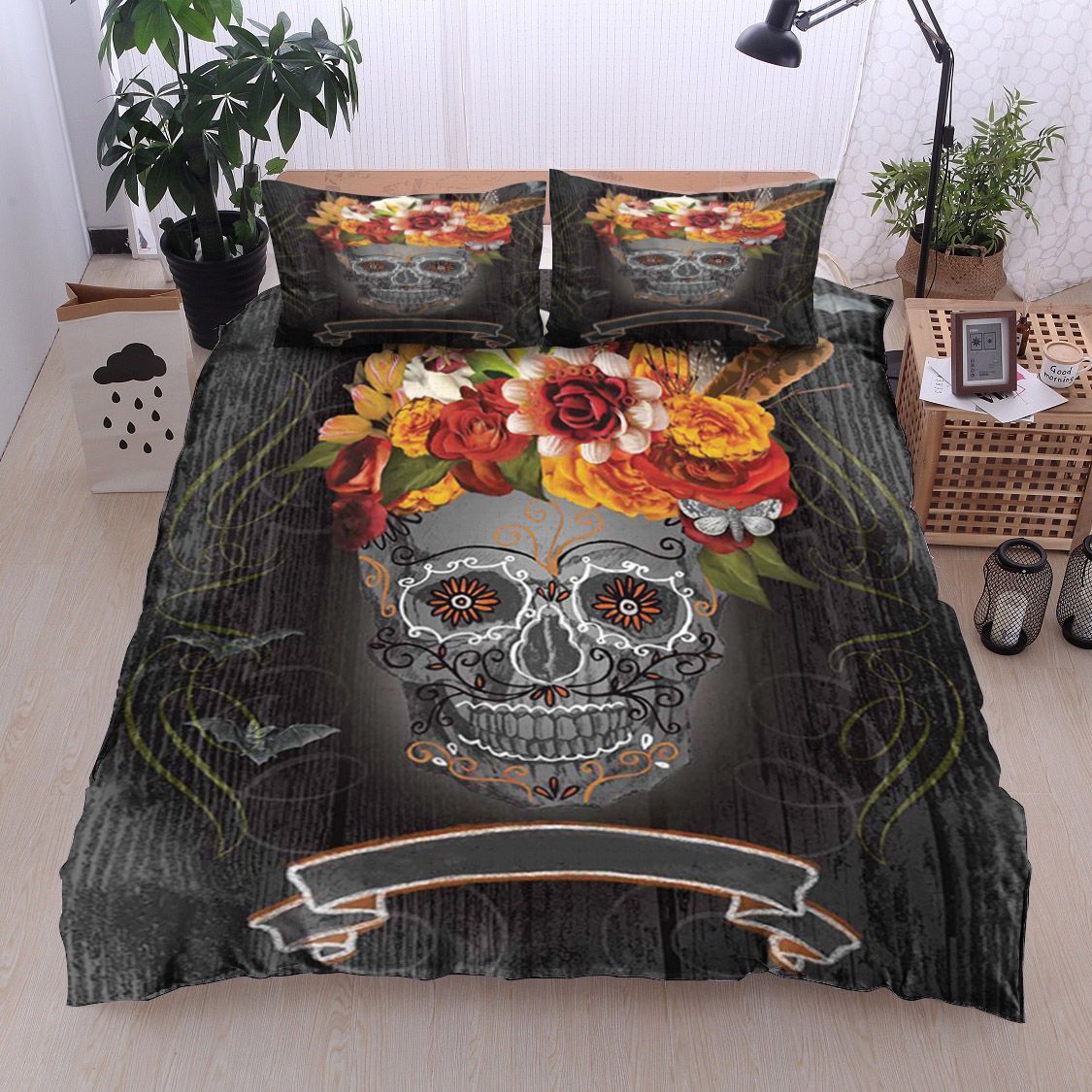 Black Skull Bedding Set