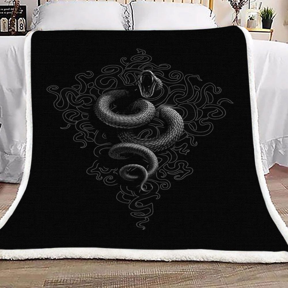 Black Snake Sherpa Fleece Blanket