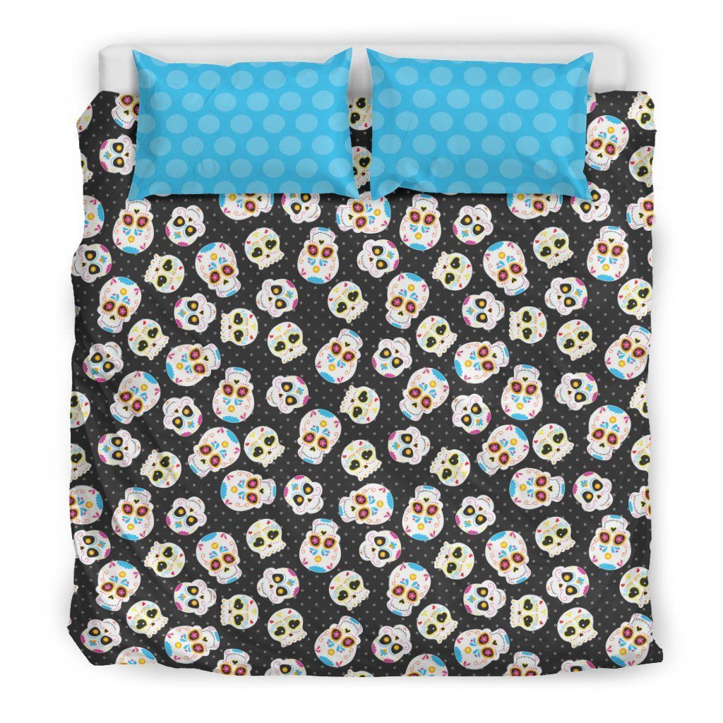 Black Sugar Skull Bedding Set