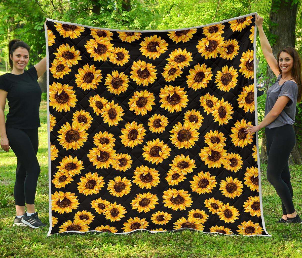 Black Sunflower CL17100074MDQ Quilt Blanket