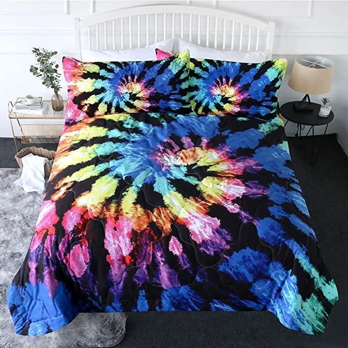 Black Vortex Color Bedding Set