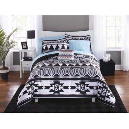 Black White Aztec Bedding Set