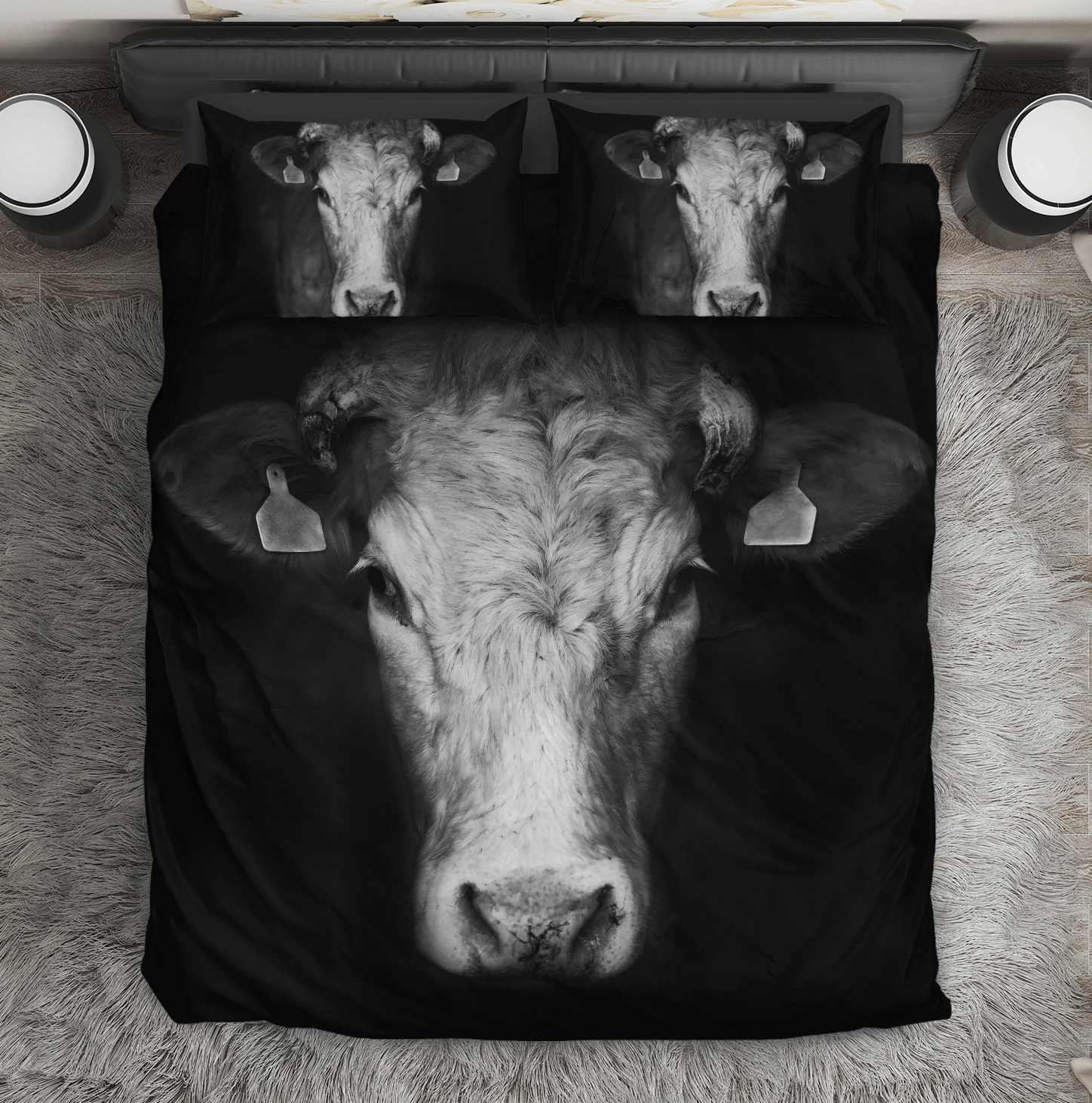 Black   White Cow Bedding Set
