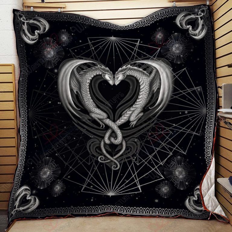 Black White Dragon Couple NC0909300CL Quilt Blanket