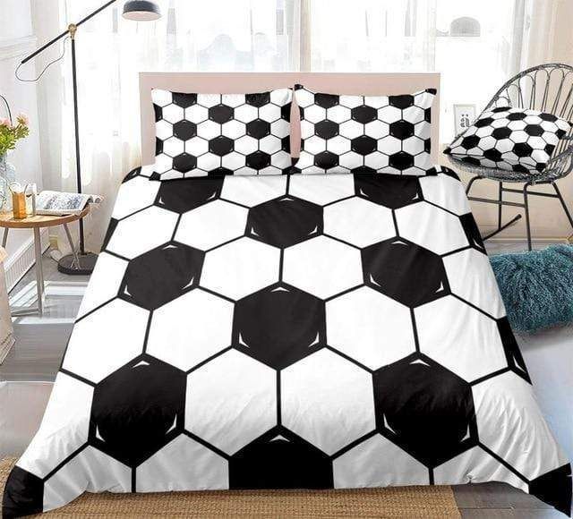 Black White Geometric Sports Ball Bedding Set