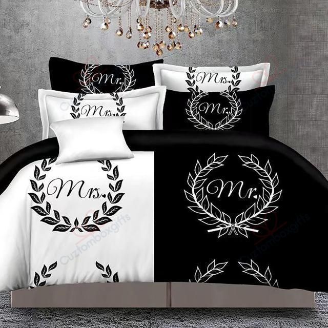 Black&white Her Side His Side Bedding Set
