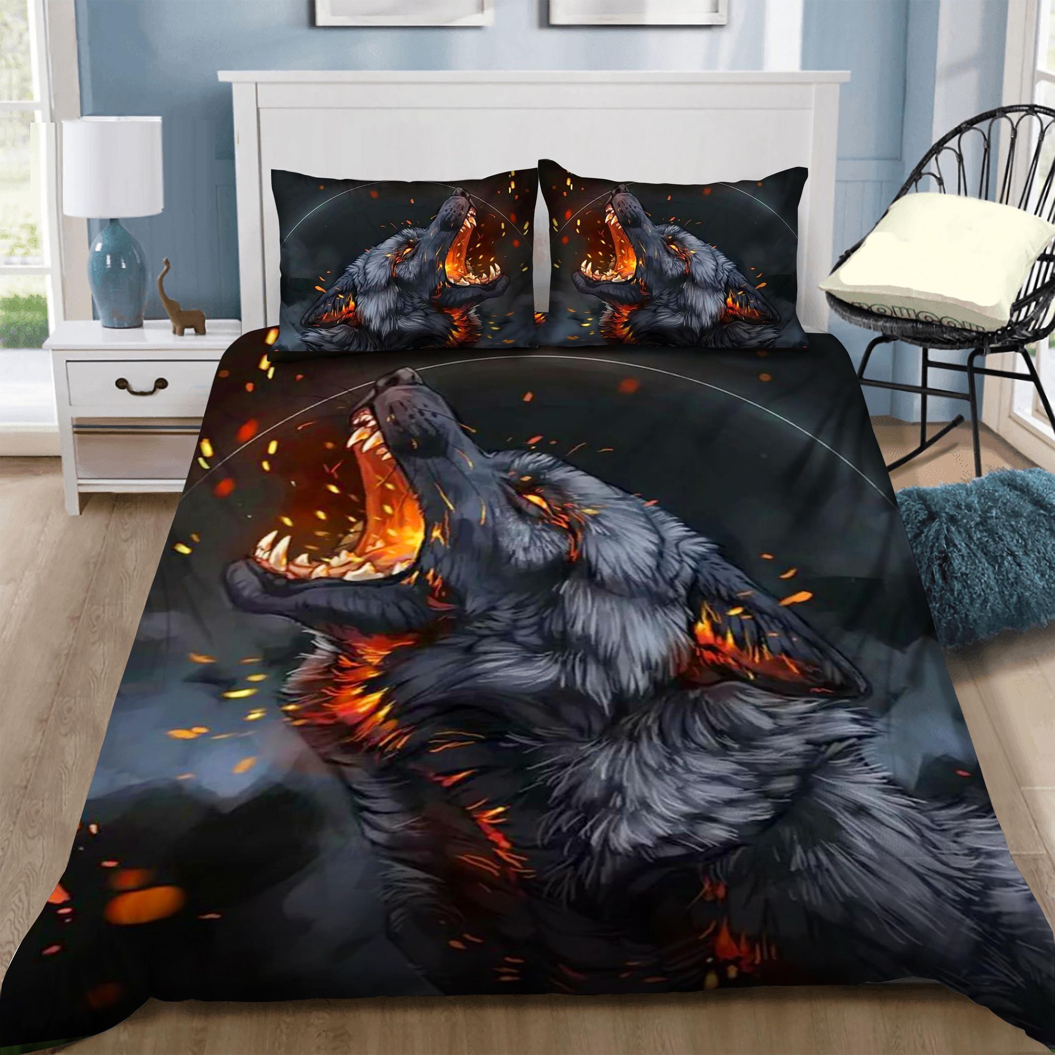 Black Wolf Bedding Set