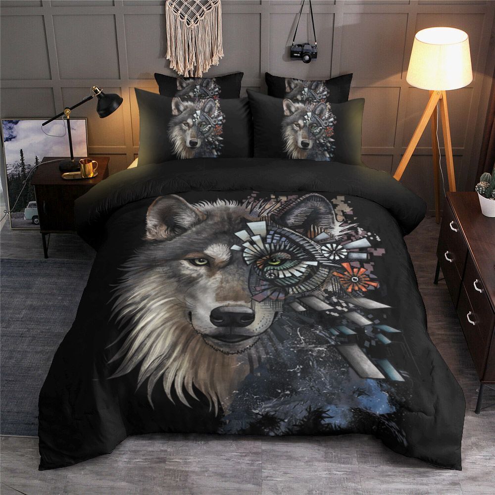 Black Wolf Bedding Set