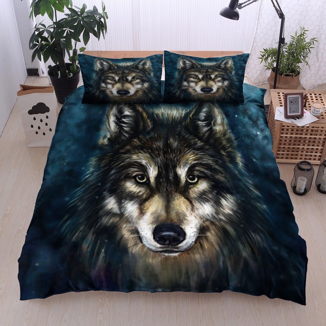Black Wolf Bedding Set