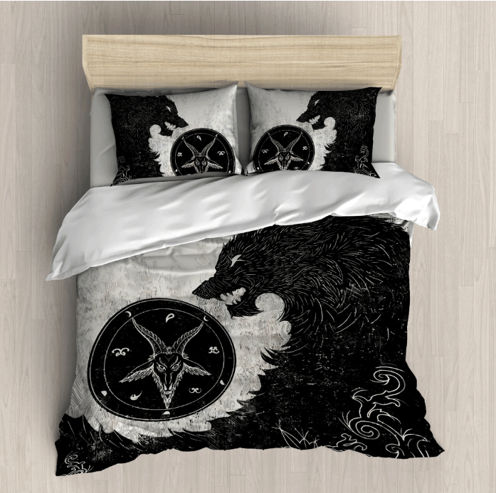 Black Wolf Satan Bedding Set