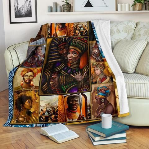 Black Woman African Sherpa Fleece Blanket