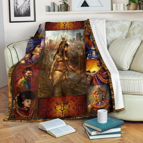 Black Woman African Sherpa Fleece Blanket