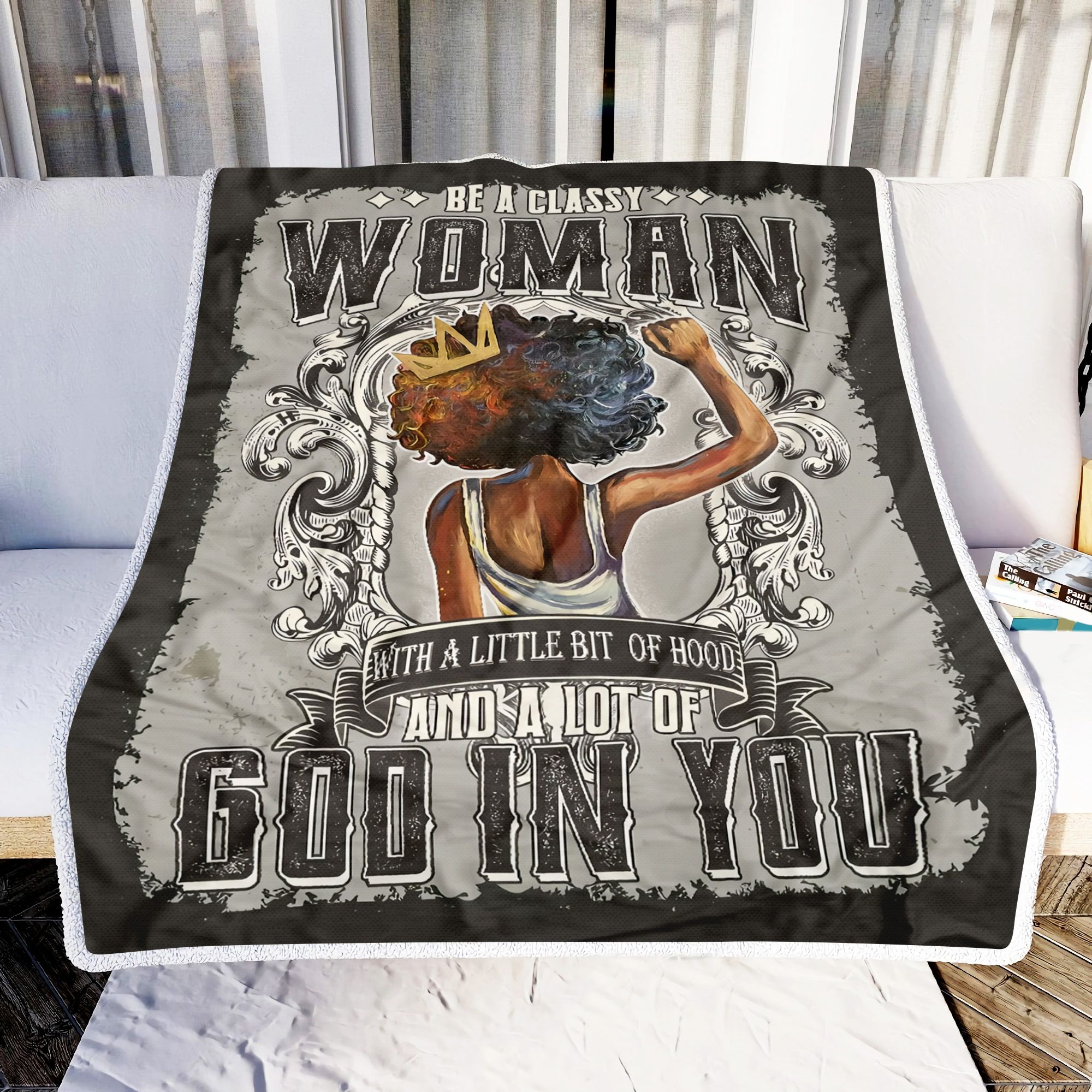 Black Woman Be A Classy Woman Fleece Blanket