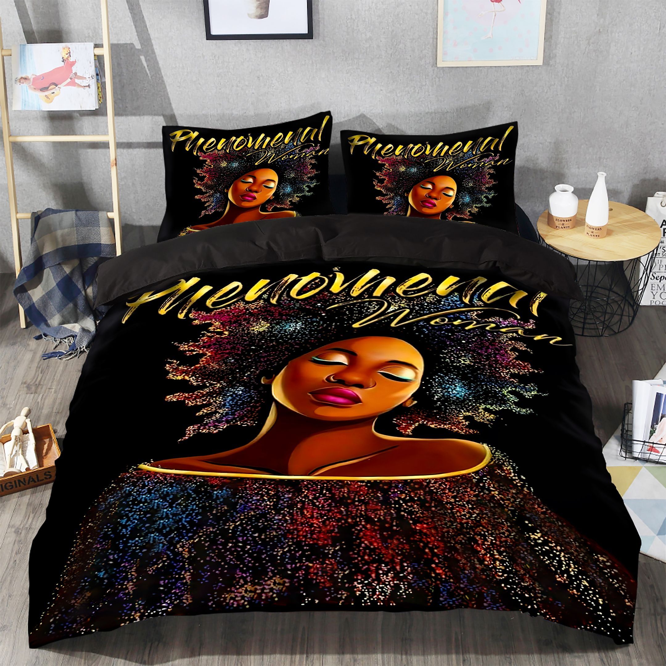 Black Woman Bedding Set