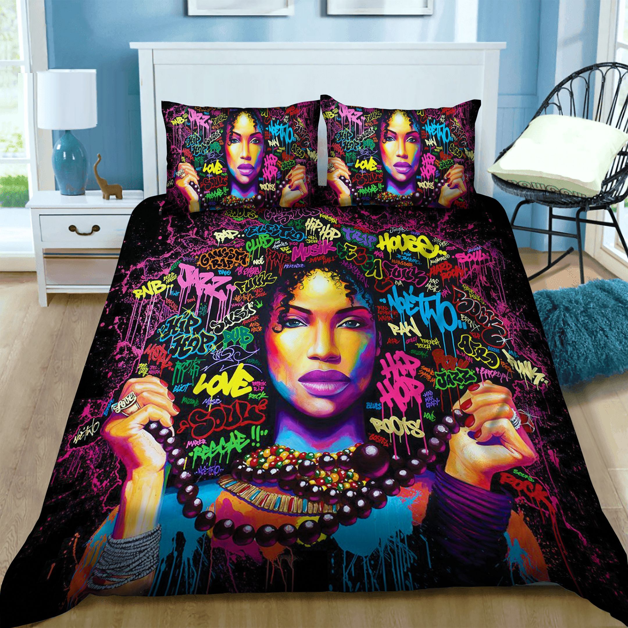 Black Woman Bedding Set