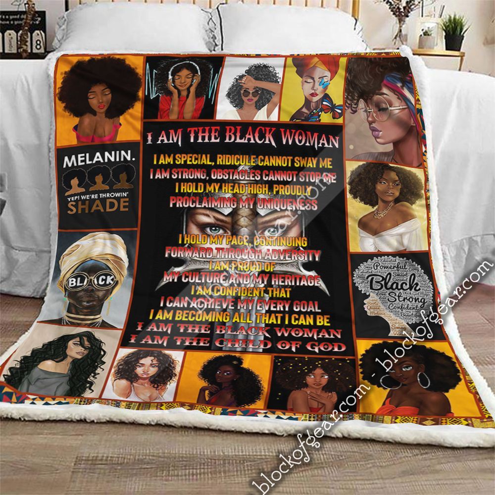 Black Woman Child Of God Sherpa Fleece Blanket