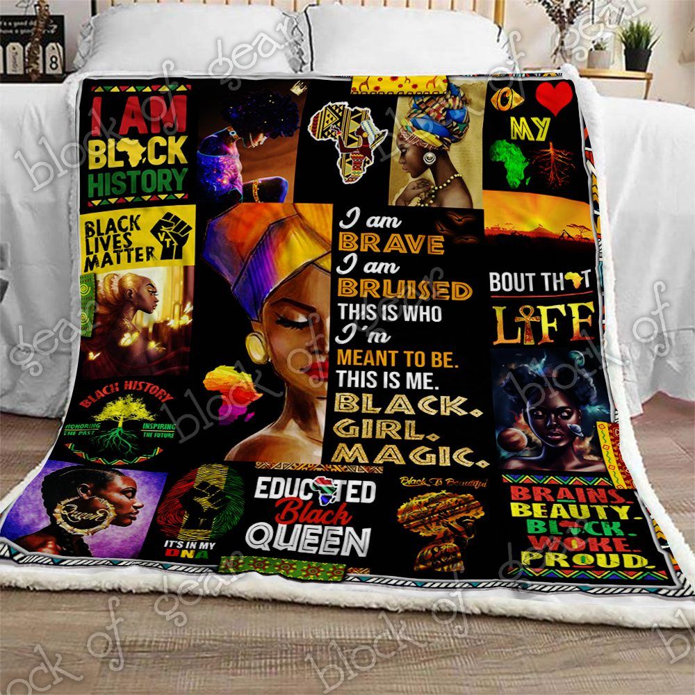 Black Woman Sherpa Fleece Blanket