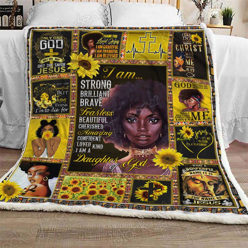 Black Woman Sherpa Fleece Blanket