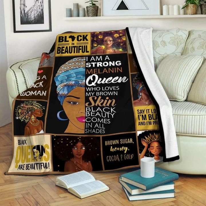 Black Woman Sherpa Fleece Blanket