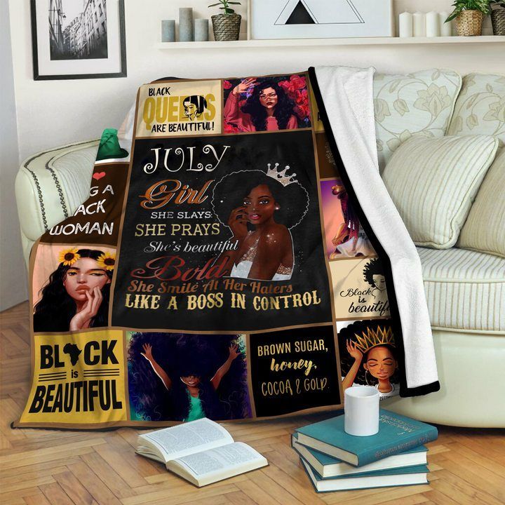 Black Woman Sherpa Fleece Blanket