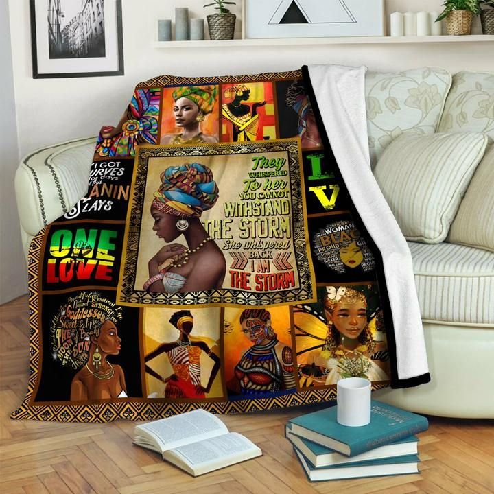 Black Woman Sherpa Fleece Blanket