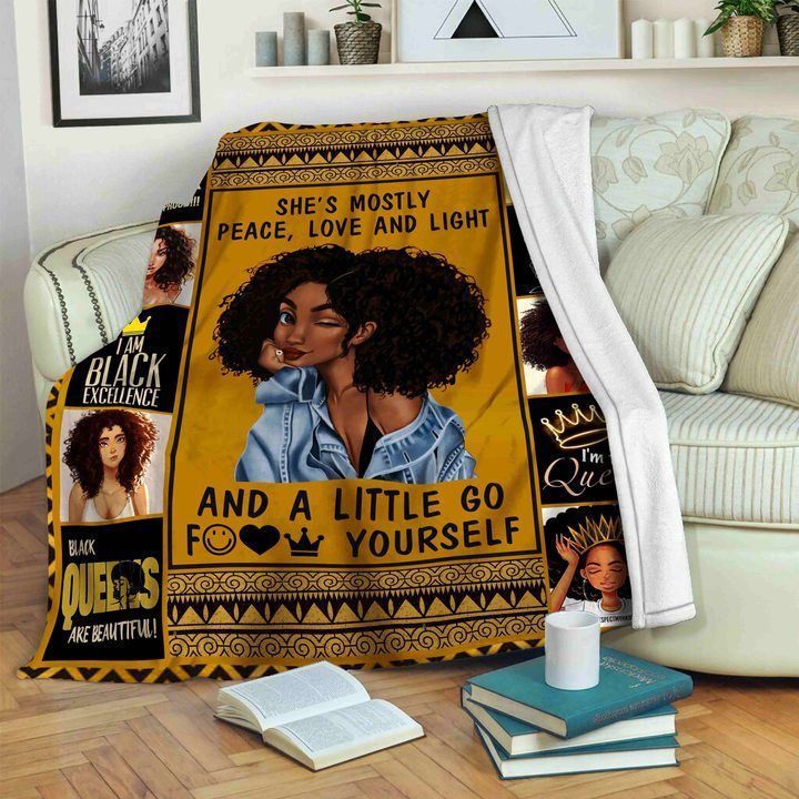 Black Woman Sherpa Fleece Blanket