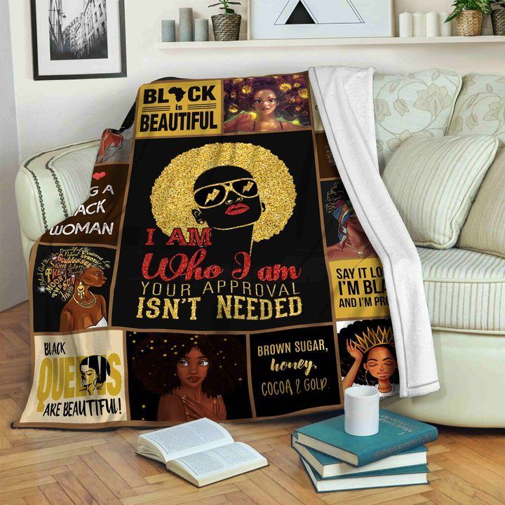 Black Woman Sherpa Fleece Blanket