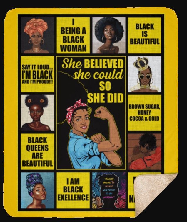 Black Woman Sherpa Fleece Blanket