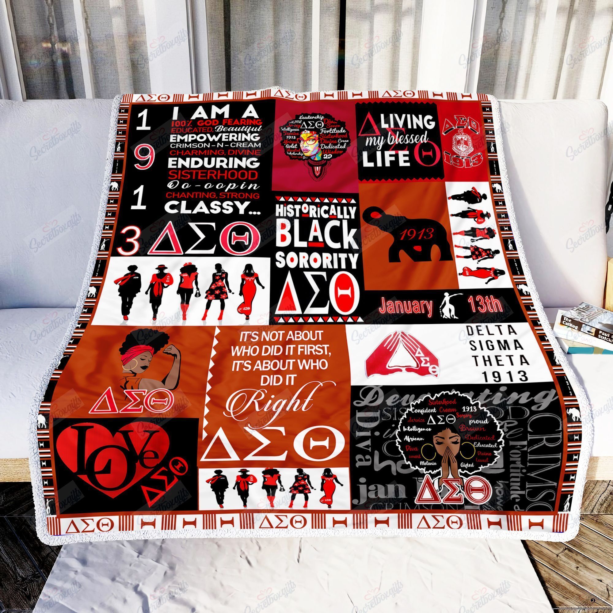 Black Woman Delta Sigma Theta Fleece Blanket