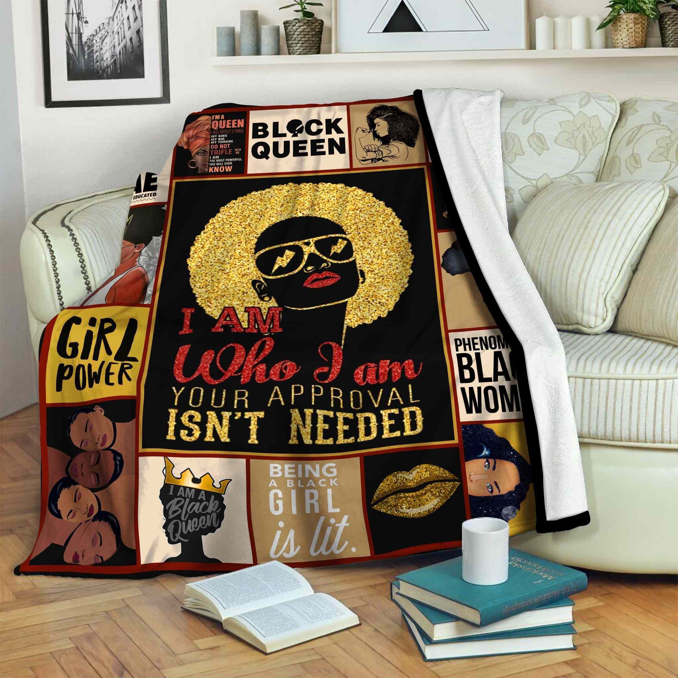 Black Woman Fleece Blanket