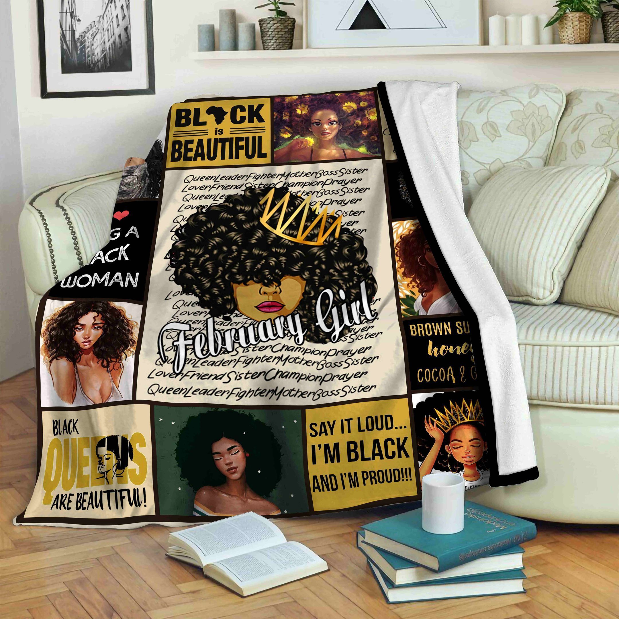 Black Woman Fleece Blanket