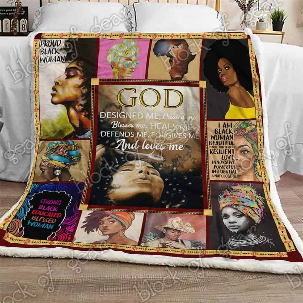Black Woman Fleece Blanket