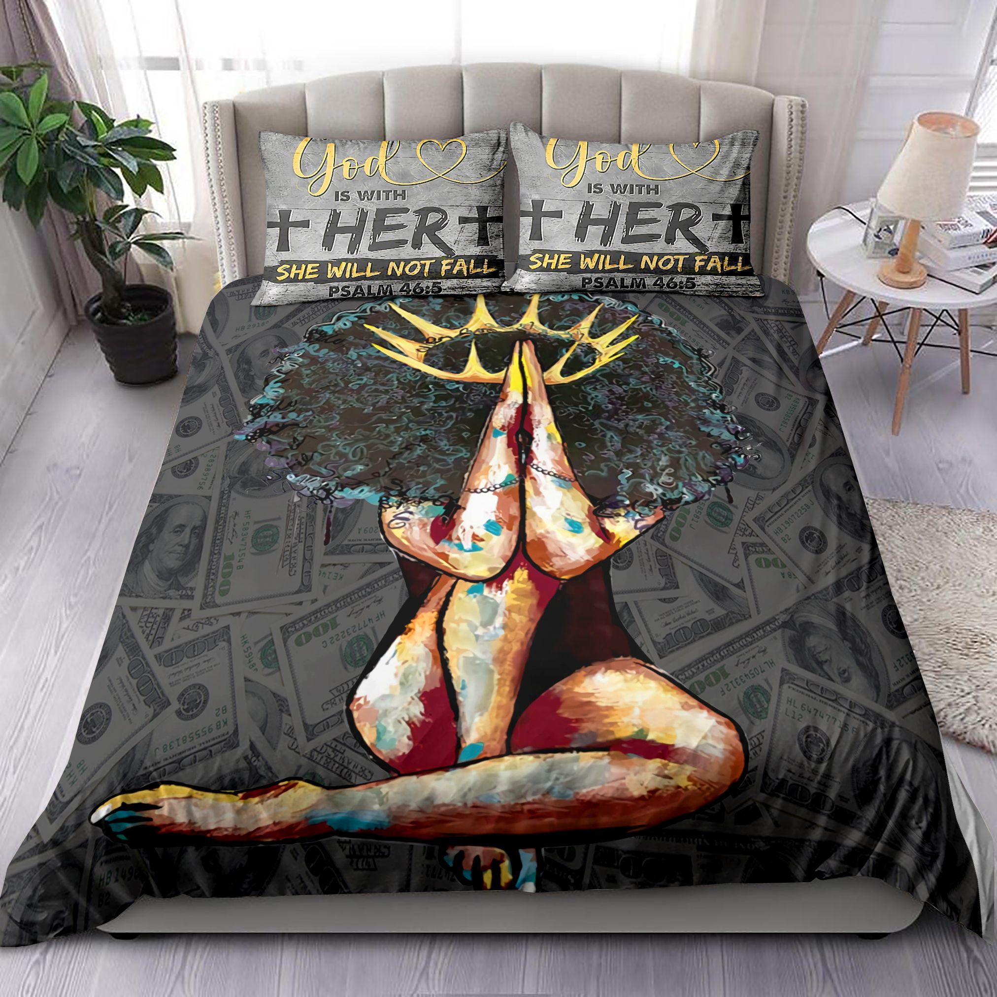 Black Woman God Is With Her Bedding Set