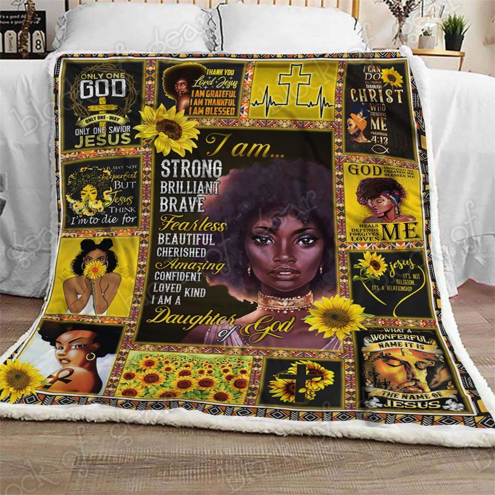 Black Woman Sherpa Fleece Blanket