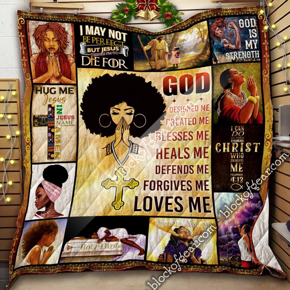Black Woman Jesus Hug Me GS-CL-LD3012 Quilt Blanket