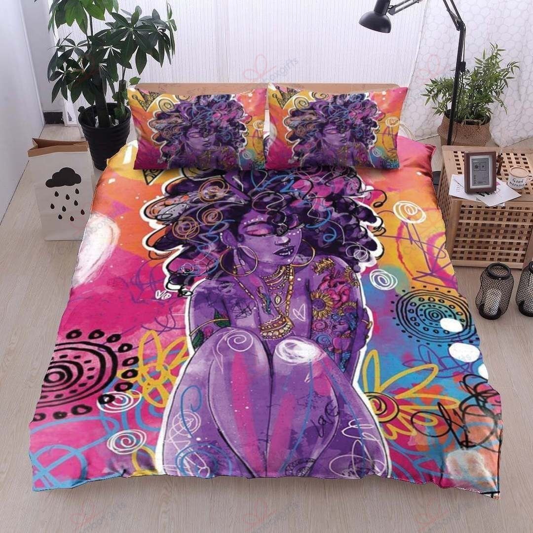 Black Woman Printed Bedding Set