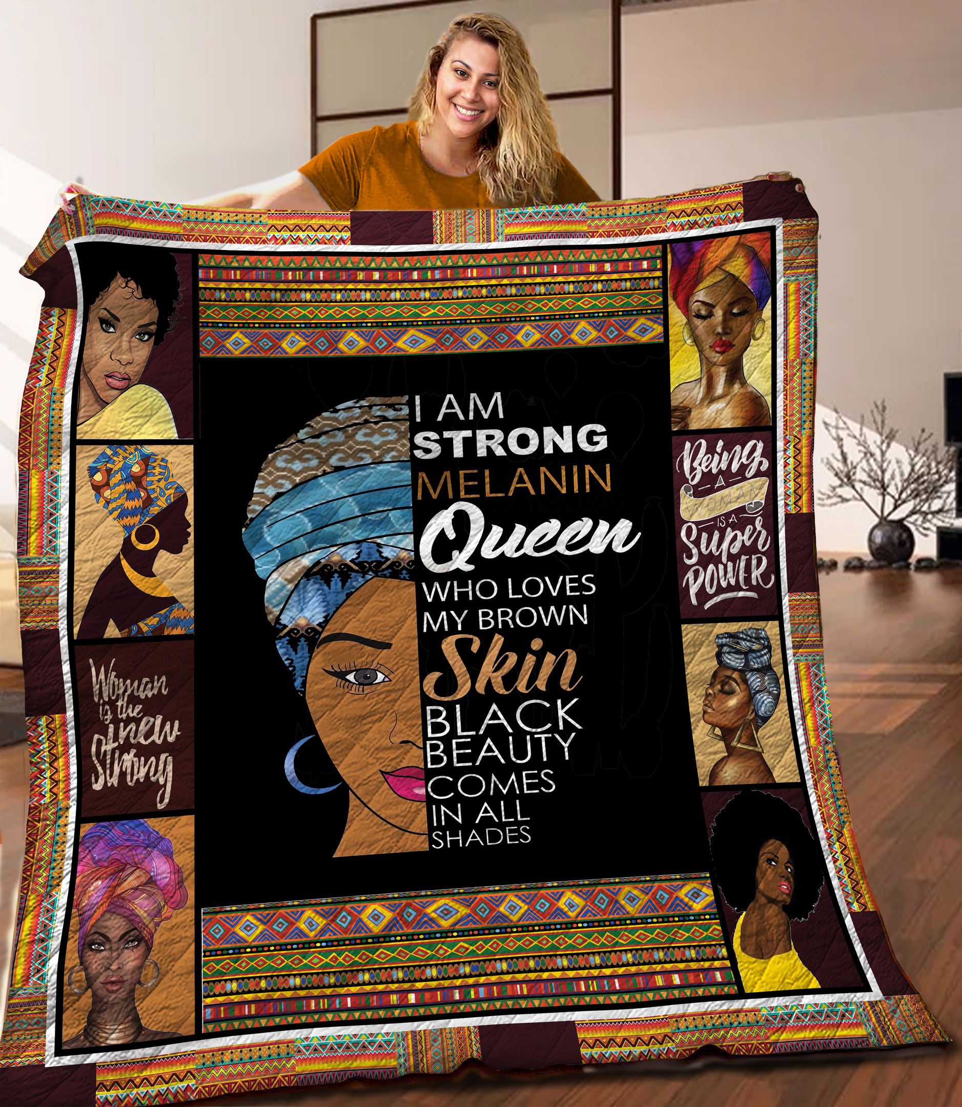 Black Woman Quilt Blanket C9B120602PT